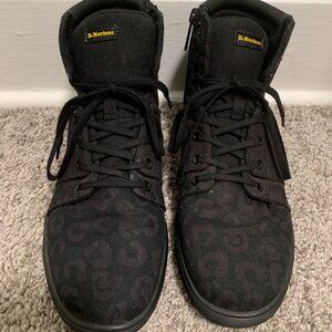 Dr. Martens Rozarya Women's Leopard Black Canvas Casual Boots